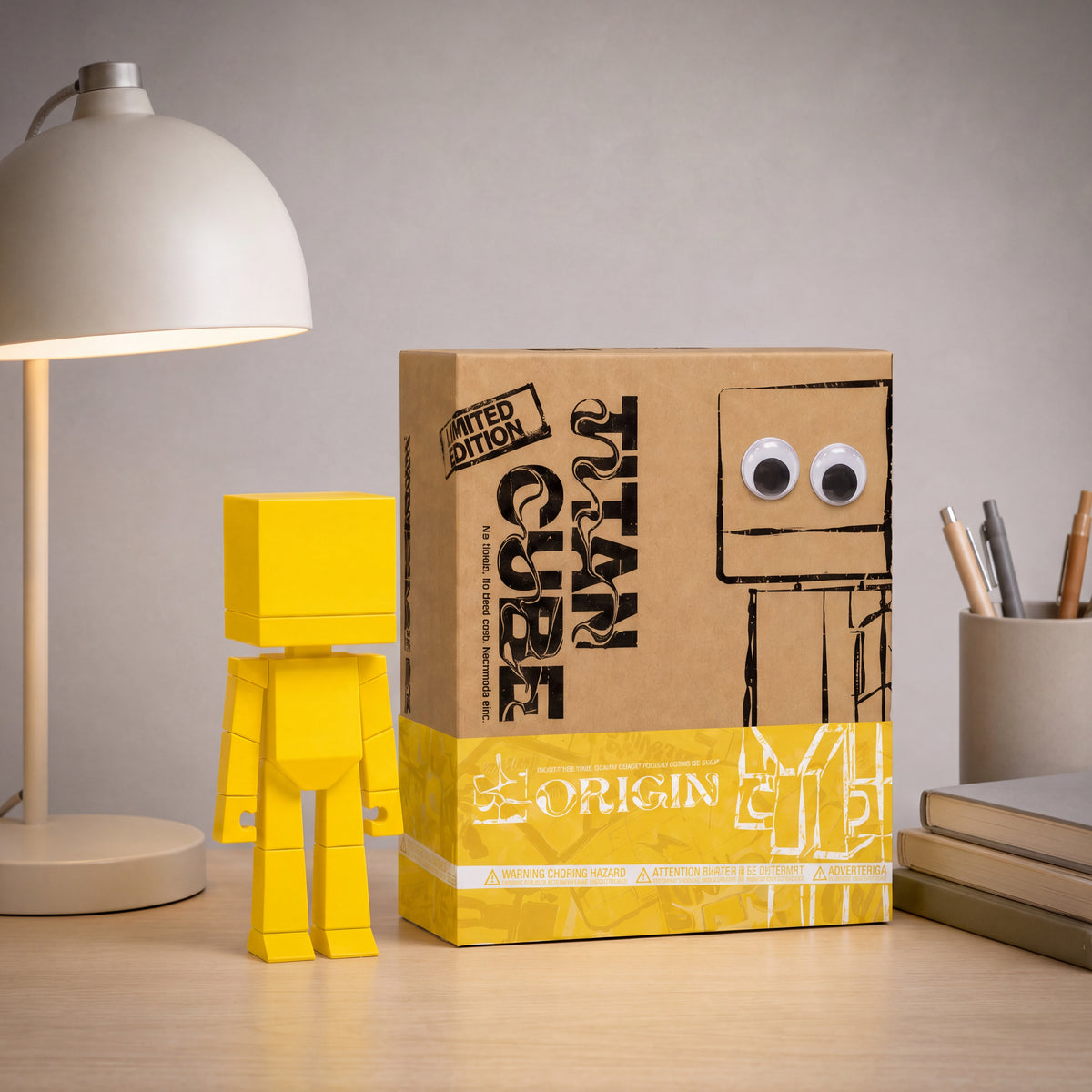 TITAN CUBE ORIGIN 9" Art Vinyl Figure — Designer Toy First Edition, Eco Gift Box & Collector Card
