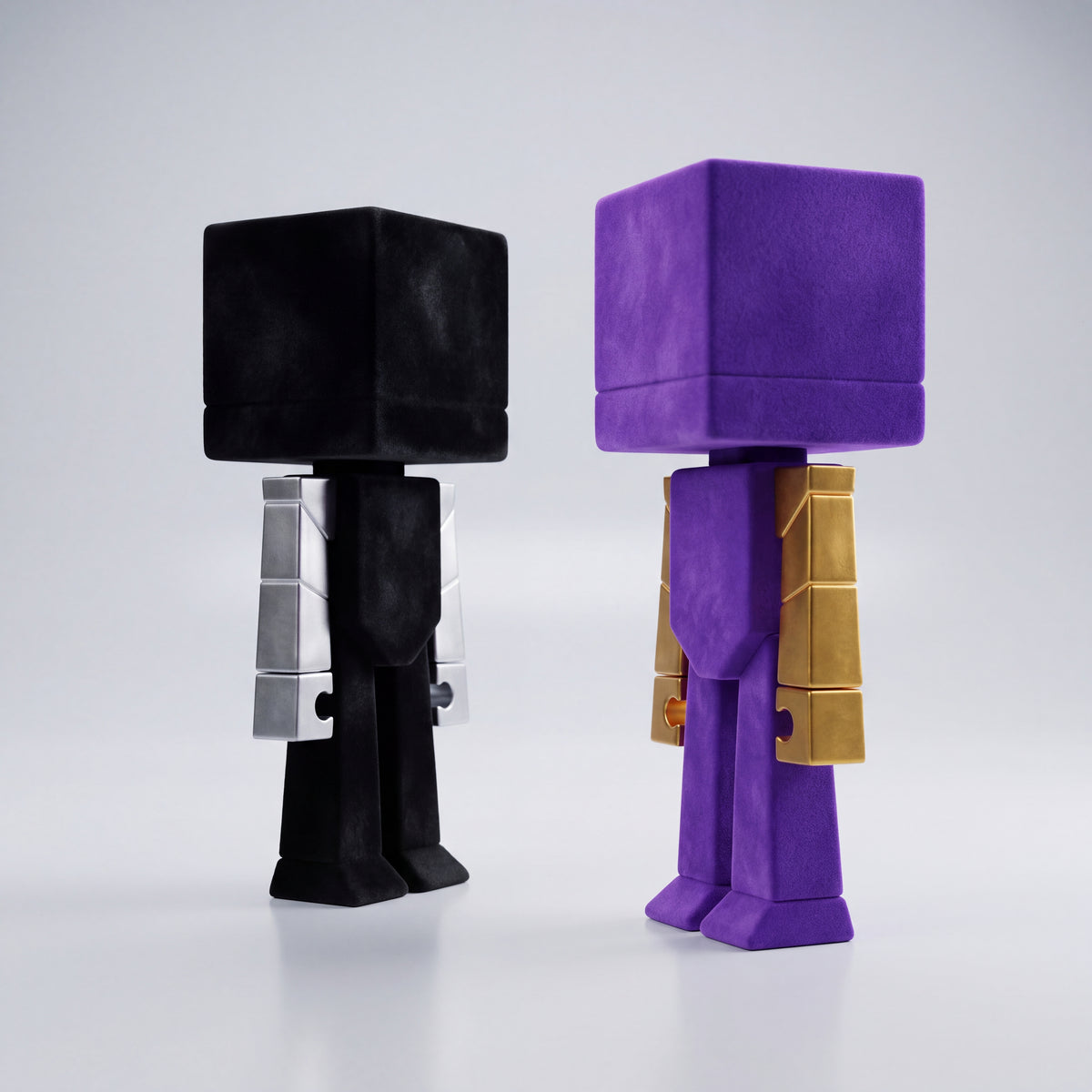 TITAN CUBE Flocked Figure — Velvet Texture Art Toy, 9" Vinyl Designer Collectible, Limited Texture Edition